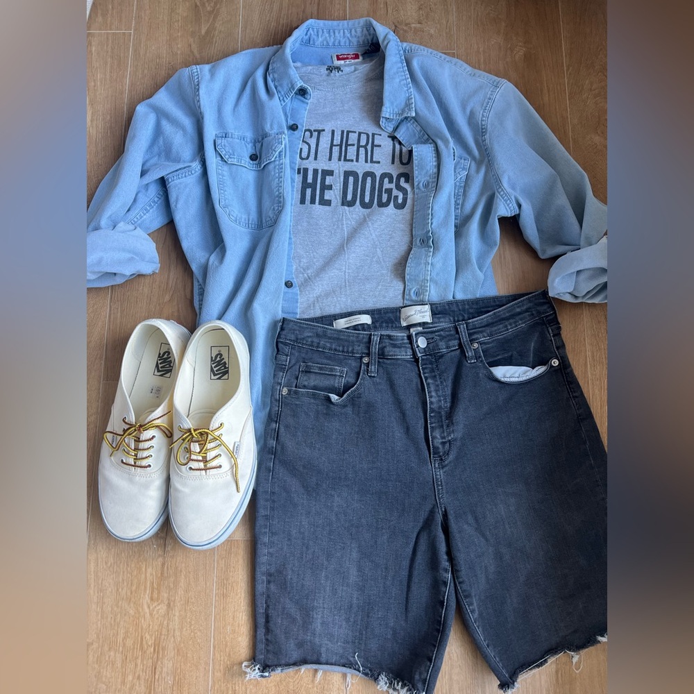 Black Distressed Denim Shorts